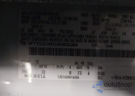 2016 Ford Transit-150 from USA, damaged, VIN 1FTYE2CMXGKB56284